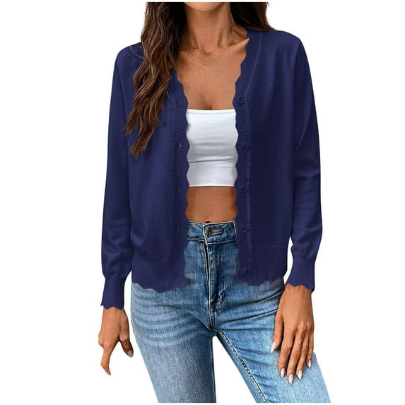 Taqqpue Womens Long Sleeve Button Down Shirts Knit Cardigan Blouses Business Work Shirt Trendy Casual Loose Tops