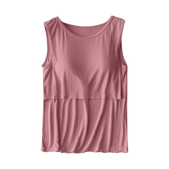 Taqqpue Womens Maternity Nursing Tank Tops Summer Solid Color Scoop Neck Ruched Side Sleeveless Maternity Shirts Pregnancy Clothes