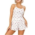 thumbnail image 1 of Taqqpue Womens Pajamas Set 2 Piece Heart Print Sleeveless Sleepwear Cami Top and Elastice Waist Shorts Lounge Sets, 1 of 8
