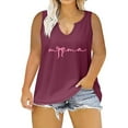 thumbnail image 1 of Taqqpue Womens Plus Size Tank Tops Casual Loose Fit Printed Sleeveless V Neck T Shirts Summer Tunics Ladies Basic Shirts M-3XL, 1 of 4