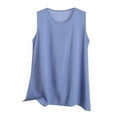 thumbnail image 1 of Taqqpue Womens Plus Size Tank Tops Sleeveless Scoop Neck Casual Top Solid Color Loose Fit Tops Flowy Summer Shirts Outfits Curved Hem, 1 of 3