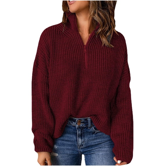 Taqqpue Womens Plus Size V-Neck Knit Pullover Sweaters Long Sleeve Solid Color Sexy Sweaters Shirts for Women Loose Shirts Blouse Sweater Tops Christmas Gifts for Women