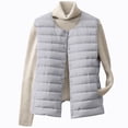 thumbnail image 1 of Taqqpue Womens Puffer Vest Zip Up Crewneck Sleeveless Jacket Veats Solid Color Loose Lightweight Winter Outerwear with Pockets for Women, 1 of 9