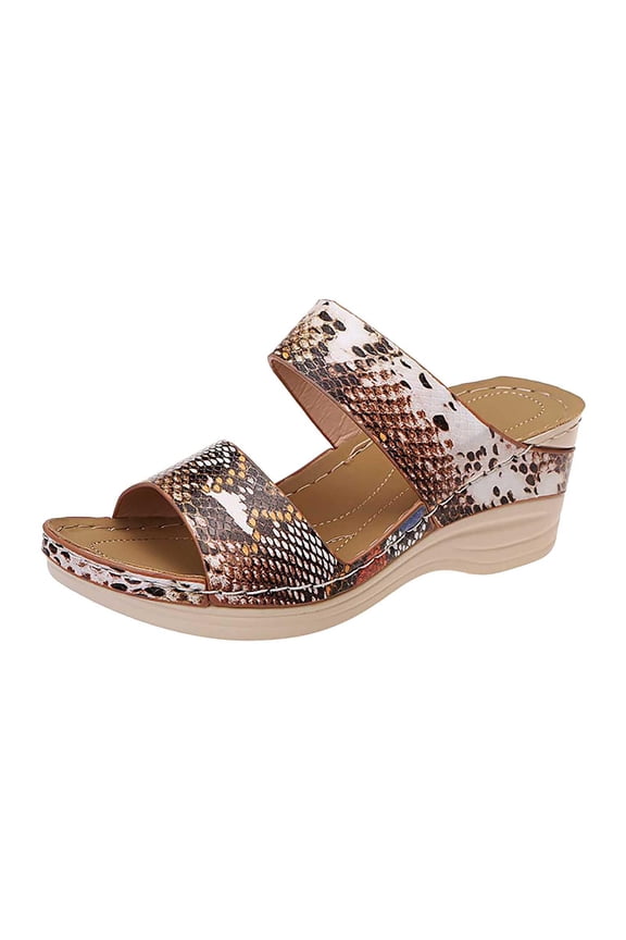 Womens Sandals Slide Wedge Sandals Comfortable Anti-Slip Open Toe Beach Slippers Bohemia Espadrilles Platform Sandals Flip Flops for Women Dressy Summer Outdoor Beach Walking Shoes