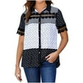thumbnail image 1 of Taqqpue Womens Short Sleeve Button Down Shirts Summer Floral Printed V Neck Cardigan Casual Lightweight Loose Plus Size Blouse Tops, 1 of 8