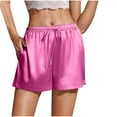 thumbnail image 1 of Taqqpue Womens Silk Satin Pajama Shorts Casual Flowy Loose Sleep Shorts Summer Lounge Sleep Shorts Soft Comfy Sleepwear Loungewear, 1 of 4