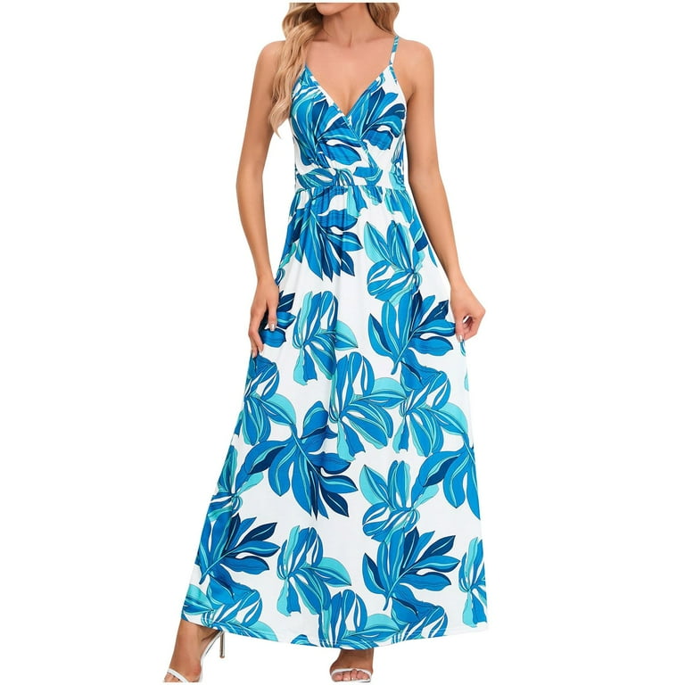 Bohemia Sleeveless Print Maxi V neck High waist Vacation Dresses Bohemia Sleeveless Print Maxi V neck High waist Vacation Dresses