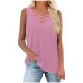 thumbnail image 1 of Taqqpue Womens Summer Cutout Tank Tops Sleeveless Shirts V Neck Casual Top Loose Fitted Y2K Cute Fashion Basic Tee Shirt, 1 of 7