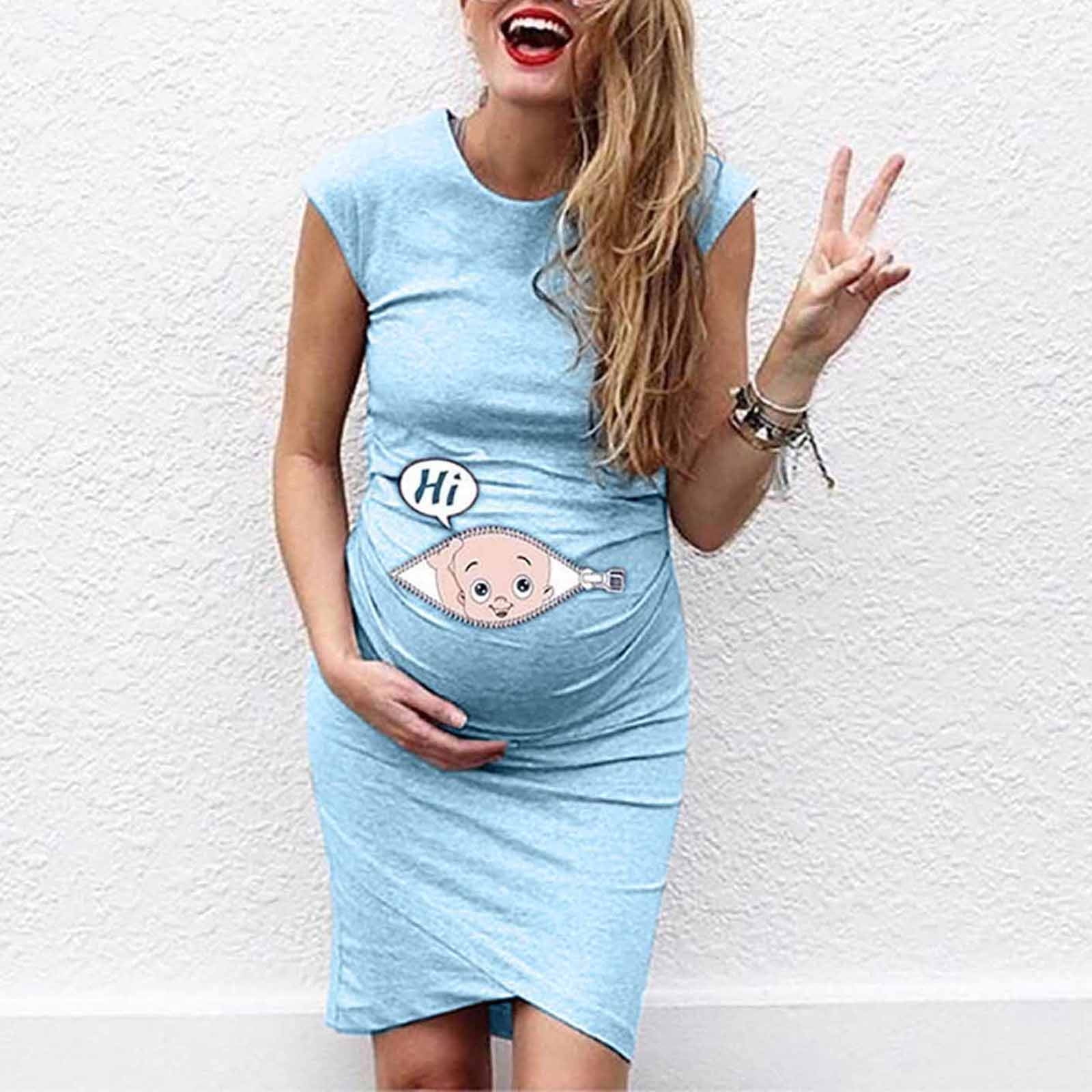 Women's Short Sleeve Maternity Dress Maternity Tops Ruched Pregnancy  Clothes Maternity Mama Tshirt Classic Side Ruched Tee Top Maternity Nursing  Dresses 