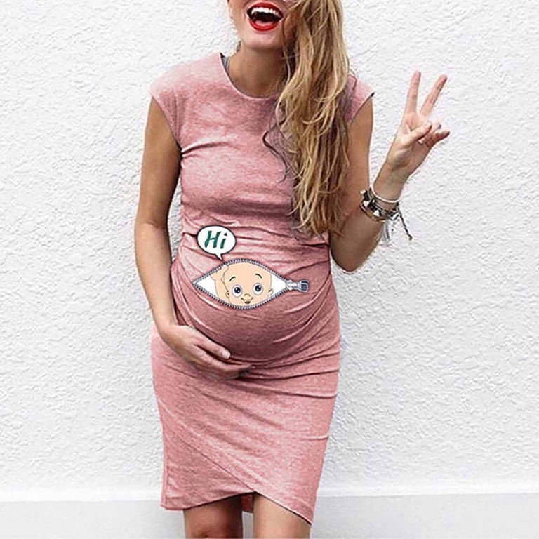 Taqqpue Womens Summer Maternity Dress Short Sleeve Round Neck Cute Funny Baby Print Pregnancy Bodycon Tank Dress Maternity Clothes Side Ruched Bodycon Dress for Daily Wearing or Baby Shower - Walmart.com Taqqpue Womens Summer Maternity Dress Short Sleeve Round Neck Cute Funny Baby Print Pregnancy Bodycon Tank Dress Maternity Clothes Side Ruched Bodycon Dress for Daily Wearing or Baby Shower - Walmart.com