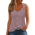 thumbnail image 1 of Taqqpue Womens Tank Tops Sleeveless Button Down Scoop Neck T Shirts Eyelet Embroidery Summer Casual Blouse Fashion Going Out Tank Tops, 1 of 6