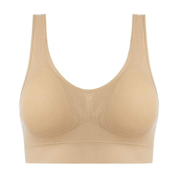 Taqqpue Womens Wireless V Neck Comfortable Seamless Bralette Push Up Bras No Underwire Supportive Everyday Tshirt Bras S-4XL