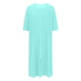 thumbnail image 1 of Taqqpue &nbsp;Nightgowns for Women Casual Solid Color Soft Cotton Zipper House Dress Winter Warm Nightdress Loose Fit 3/4 Sleeve Long Sleepwear S-XXL, 1 of 6