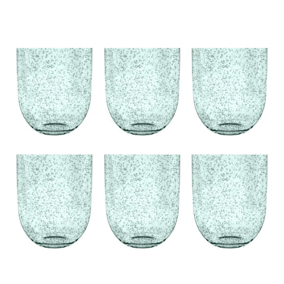 TarHong Bubble Double Old Fashion Glass Mint, 15.5 oz, Premium Plastic, Set of 6