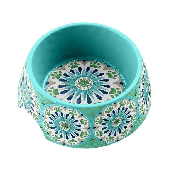 TarHong Carmel Medallion Medium Pet Bowl Turquoise