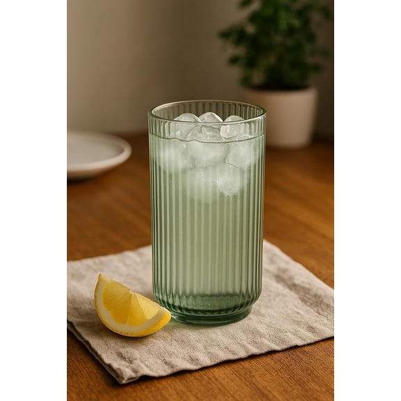 TarHong Mesa Premium Plastic Drinkware Jumbo Beverage, 22 Ounce, Sage Green, Set of 6