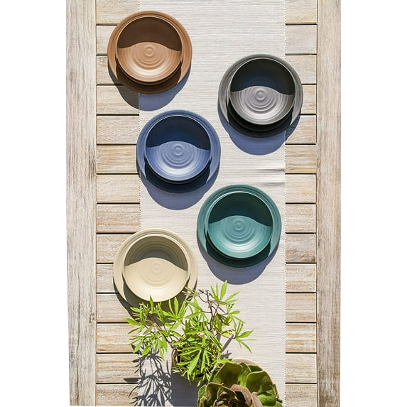 TarHong Planta Artisan Solid Dinner Plate, 10.5", Teal Matte, Shatterproof, Set of 6