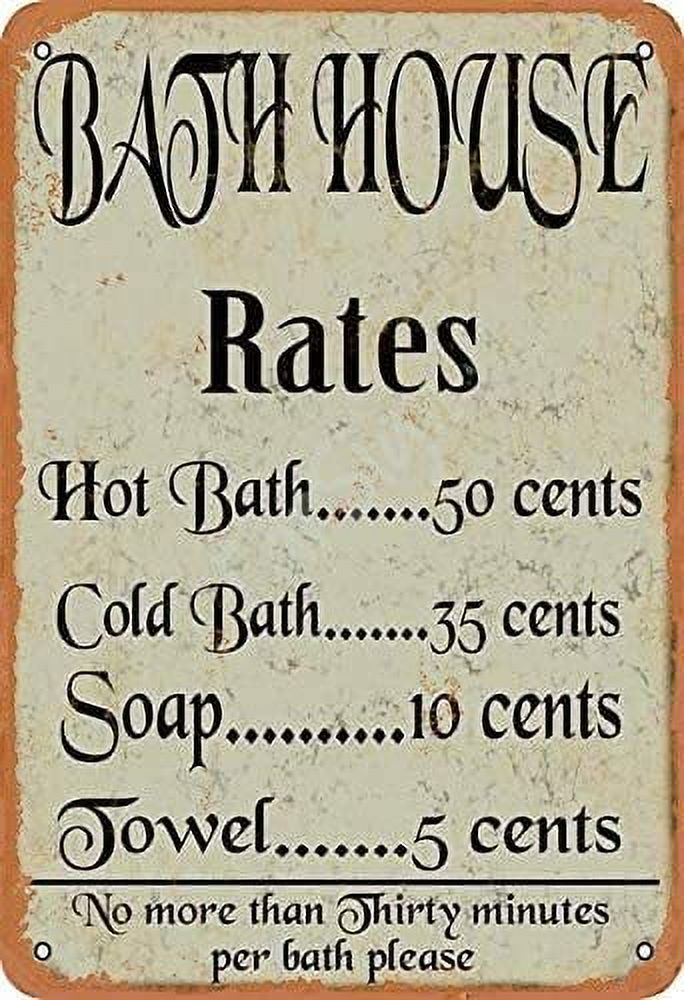 Gallery Detail: Tarsign Bath House Rates Hot Bath Cold Bath Soap Vintage