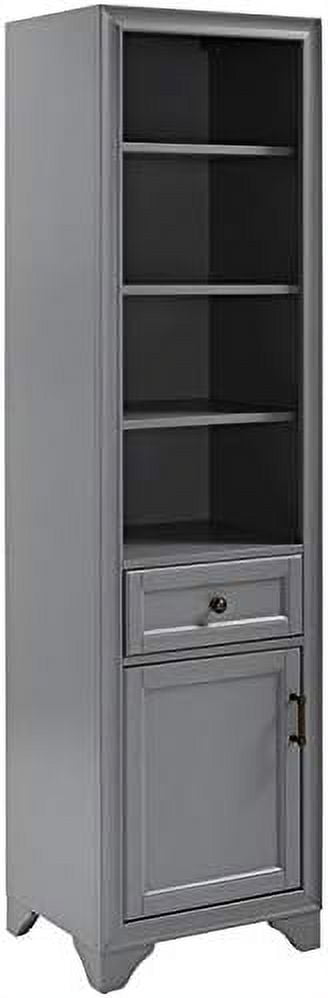 Tara Vintage Gray Tall Linen Cabinet with Adjustable Shelves