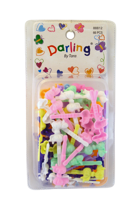 Darling by Tara Child Bows Hair Barrettes, Multicolor, 66 ct (1 Pack)