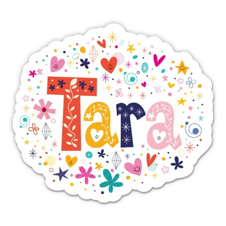Tara Girl Name Cute Kid Lunchbox - 3" Vinyl Sticker - For Car Laptop Water Bottle Phone - Waterproof Decal