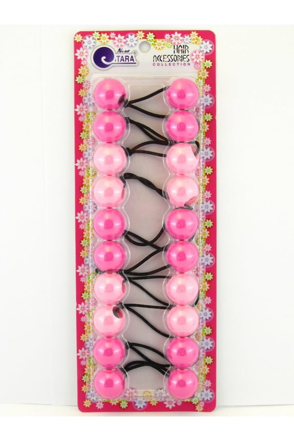 Girls Twinbead 20 mm Ponytail Holder Metal Free Elastics - Solid Shades of Pink - 10 Pcs.