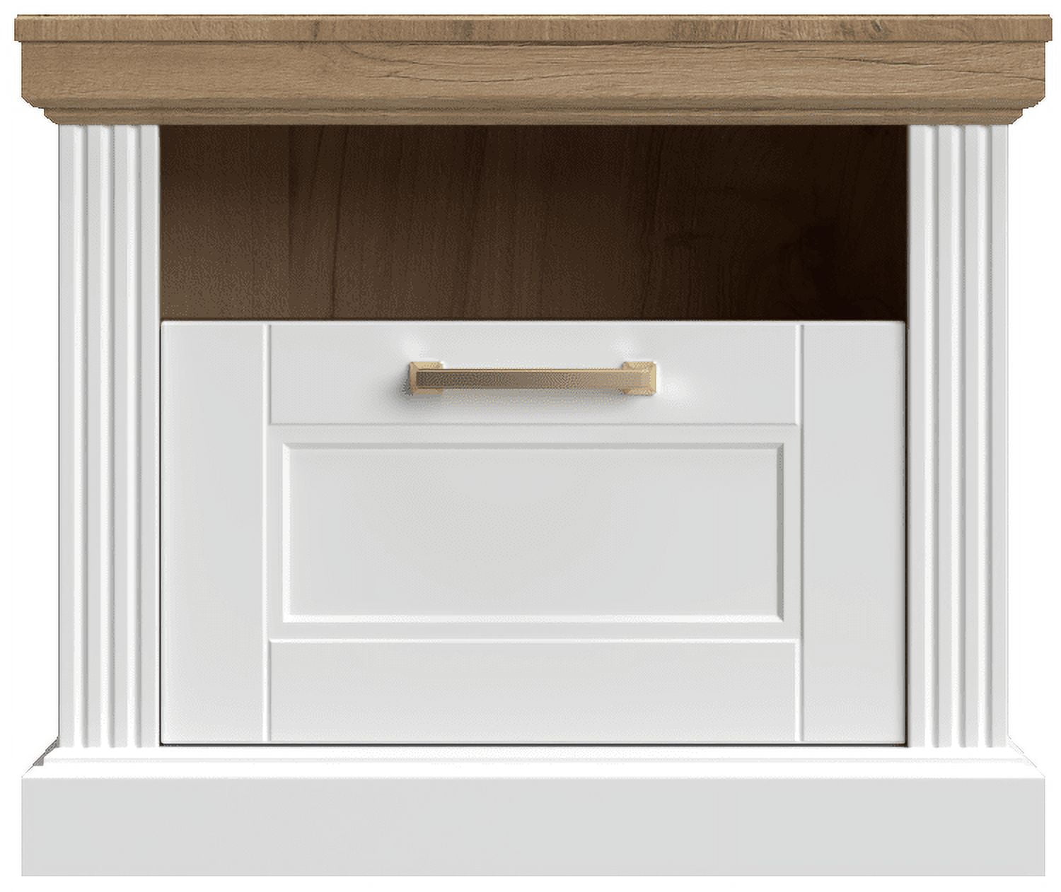 Tara One Drawer Nightstand in White High Gloss Finish