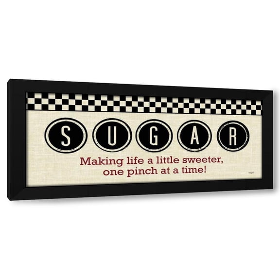 Tara Reed 14x8 Black Modern Wood Framed Wall Art Titled - Checkered Kitchen Sign III