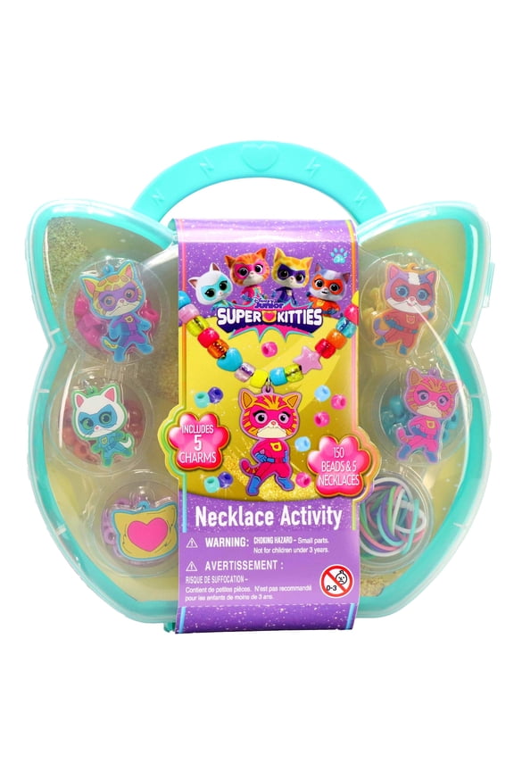 Tara Toy: Super Kitties - Necklace Activity Set - Disney Junior, 161pc, Create 5 Charm & Bead Necklaces, Mix&Match Designs, Jewelry Craft Kit, Kids 3+