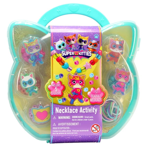 Tara Toy: Super Kitties - Necklace Activity Set - Disney Junior, 161pc, Create 5 Charm & Bead Necklaces, Mix&Match Designs, Jewelry Craft Kit, Kids 3+