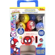 Tara Toy Surprise Vending Machine Spidey & His Amazing Friends - 12 Capsules, Sticker & Tattoo Rolls, Puffy & Metallic, Glow-In-The Dark, Kids 3+