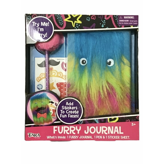 Tara Toys Furry Journal with 1 pen and 1 Sticker Sheet (One Furry Face)