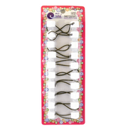 Tara White Dice Shaped Twinbead Ball Ponytail Holders - 10 Pcs.