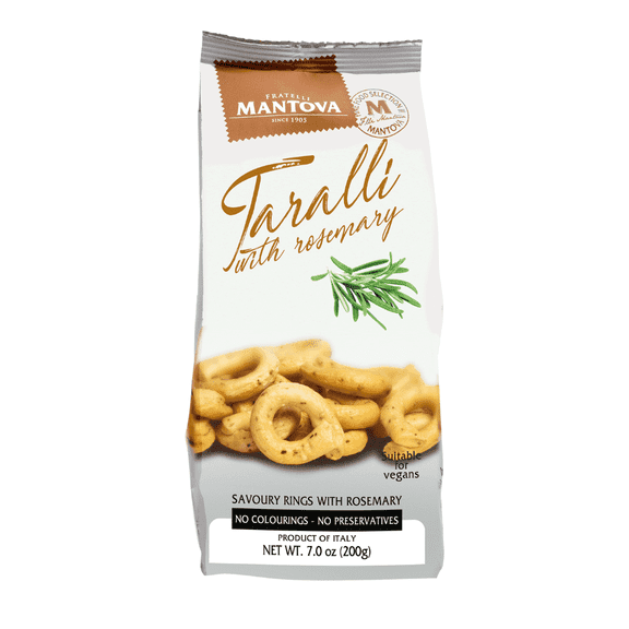 Mantova Taralli with Olive Oil and Rosemary, 7 oz (Pack of 2)
