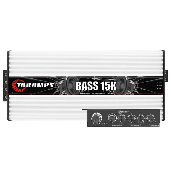 Taramps Bass 15k 1 Ohm 1 Channel 15000 Watts RMS, Mosfet Amplifier with EQ BASS, Gain Control, Class D, Monoblock Digital, Car Audio Amp, Great for Subwoofers