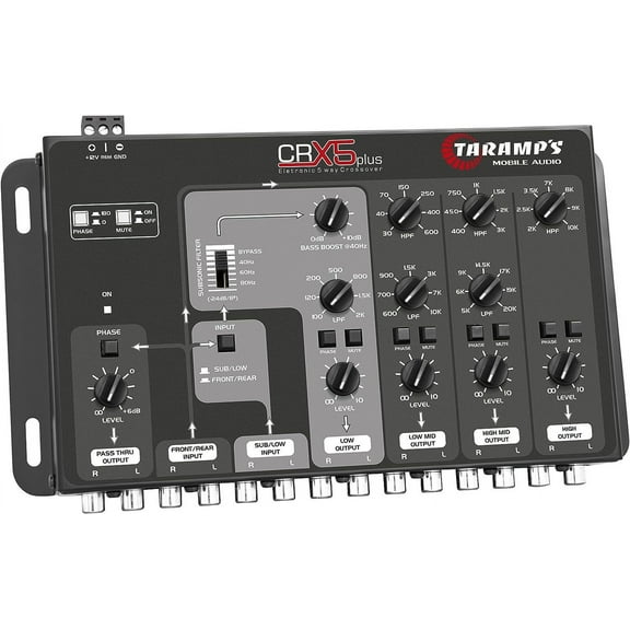 Taramps Five-Way Electronic Car Audio Crossover System,Black,CRX5