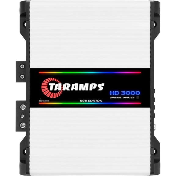 Taramps HD 3000 1 Ohm RGB Effects 1 Channel 3000 Watts RMS MAX Full Range Car Audio Monoblock LED Monitor Indicator Class D Amplifier Crossover, HD 3k