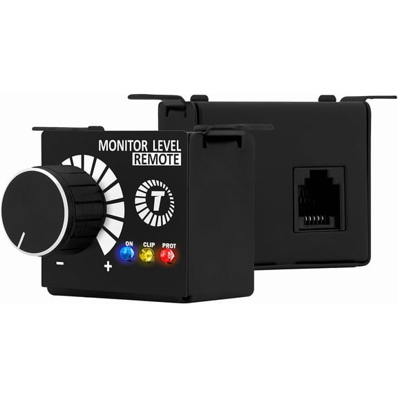 Taramps Monitor Level Remote Controller Volume Regulator Bass Knob Exclusively for Taramps Specific Amplifier, Volume Remote, Black, Small, Adjuster Integrated LEDs: On, Clip and Protection.