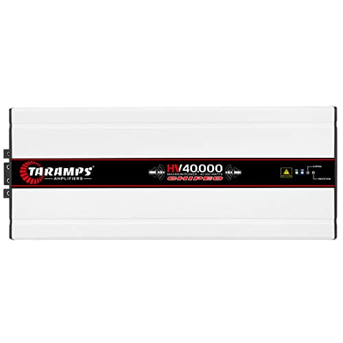 Taramps HV 40000 Chipeo High Voltage Amplifier 0.5 Ohm 40000 Watts Rms 1 Channel with 18 batteries 227VDC Output Power Monoblock Car Audio Amp Class D
