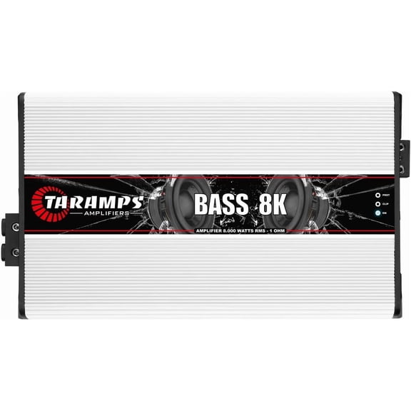 Taramps Bass 8k 1 Ohm Monoblock Amplifier 8000 Watts Rms 1 Channel Powerful Full Range Great for Sub/Bass RCA Input Subsonic Filter, Car Audio Class D