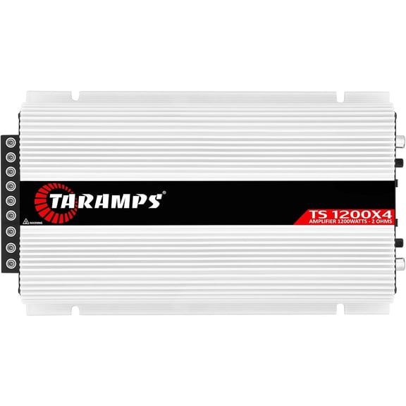 Taramps TS 1200x4 Amplifier Car Audio 1200W RMS 2 Ohms 4 Channels 2 Bridged Channels, Full Range Crossover Fixed RCA/Wire Input - Multichannel Class D