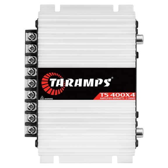 Taramps TS 400x4 2 OhmsHigh Level Input Multichannel Stereo Car Amplifier 400 Watts RMS Crossover High/Low Pass NEW SMALL SIZE!