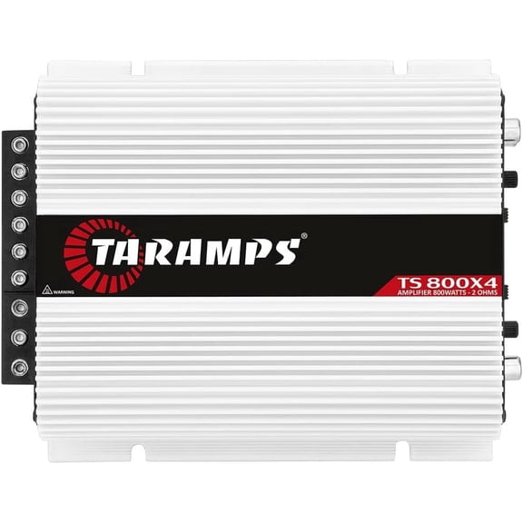 Taramps TS 800x4 Car Audio Multichannel Amplifier 800 Watts Rms 2 Ohms 4 Channel 2 Bridged Channel Full Range Crossover, RCA/High Level Input, Class D