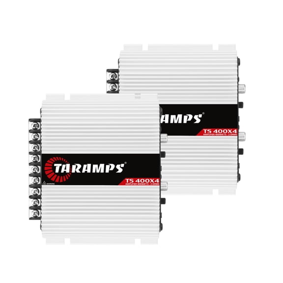Taramps x2 TS 400x4 with Automatic High Level Input 400 watts RMS 4 Channels Full Range Car Audio Amplifier RCA Input Class D 2 Bridged Channels Multichannel Amplifier System