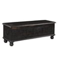 thumbnail image 1 of Taran Designs Bailey Carved Solid Wood Storage Ottoman in Black, 1 of 8