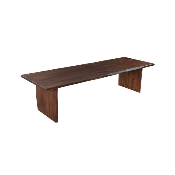 Taran Designs Belmont 108" Live Edge Solid Wood Dining Table in Dark Brown
