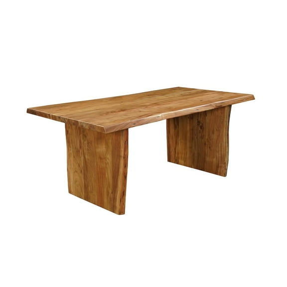 Taran Designs Belmont 72" Live Edge Solid Wood Dining Table in Brown