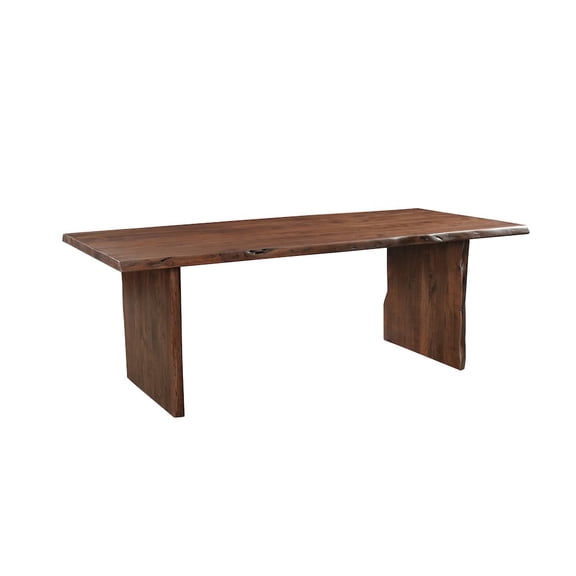Taran Designs Belmont 84" Live Edge Solid Wood Dining Table in Dark Brown