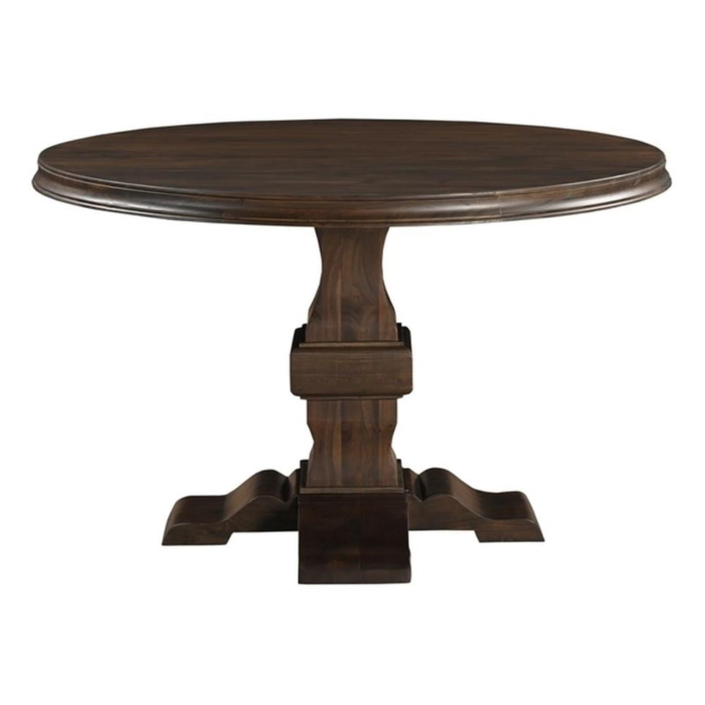 Taran Designs Bristol 48" Round Solid Wood Pedestal Dining Table in ...