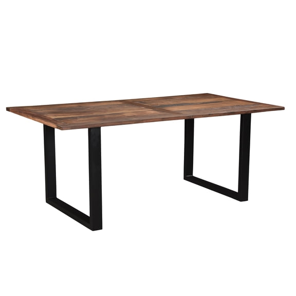 Taran Designs Cedric 78" Solid Wood Dining Table in Dark Brown/Black